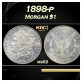 1898-p Morgan Dollar $1 Grades ms62