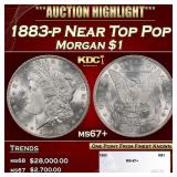 1883-p Morgan Dollar Near Top Pop $1 ms67+ SEGS