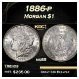 1886-p Morgan Dollar $1 Grades ms65