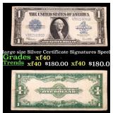 1923 $1 large size Silver Certificate Grades xf Si