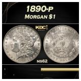 1890-p Morgan Dollar $1 Grades ms62