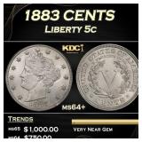 1883 CENTS Liberty Nickel 5c Grades ms64+
