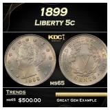 1899 Liberty Nickel 5c Grades ms65