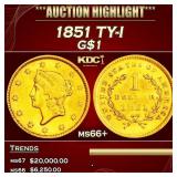 1851 Gold Dollar TY-I $1 ms66+ SEGS