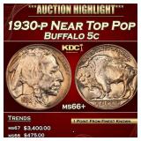 1930-p Buffalo Nickel Near Top Pop 5c ms66+ SEGS