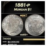 1881-p Morgan Dollar $1 Grades ms65+
