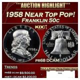 1958 Proof Franklin Half Dollar Near Top Pop! 50c