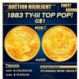 1883 Gold Dollar TY-III TOP POP! $1 ms69 SEGS