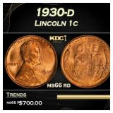 1930-d Lincoln Cent 1c Grades ms66 rd