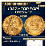 1937-p Lincoln Cent TOP POP! 1c ms68 rd SEGS