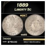 1889 Liberty Nickel 5c Grades ms65