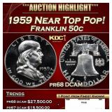1959 Proof Franklin Half Dollar Near Top Pop! 50c