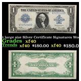 1923 $1 large size Silver Certificate Grades xf Si