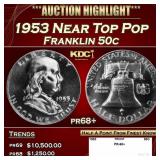 1953 Proof Franklin Half Dollar Near Top Pop 50c p
