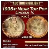 1935-p Lincoln Cent Near Top Pop 1c ms68 rd SEGS