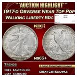 1917-d Obverse Walking Liberty Half Dollar Near To