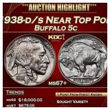 1938-d/s Buffalo Nickel Near Top Pop 5c ms67+ SEGS
