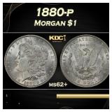 1880-p Morgan Dollar $1 Grades ms62+