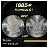 1885-p Morgan Dollar $1 Grades ms66