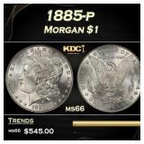 1885-p Morgan Dollar $1 Grades ms66