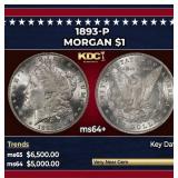 1893-p Morgan Dollar $1 ms64+ SEGS