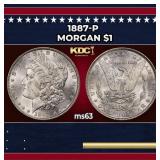 1887-p Morgan Dollar $1 Grades ms63
