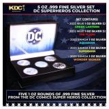 5 OZ .999 Fine Silver Set DC Superhero's Collectio