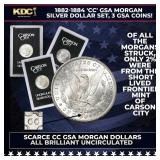1882-1884 'CC' GSA Morgan Silver Dollar Set, 3 GSA