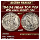 1943-s Walking Liberty Half Dollar Near Top Pop 50