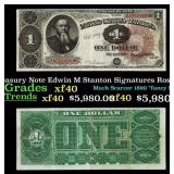 1890 $1 Treasury Note Edwin M Stanton Grades xf Si