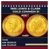 1905 Lewis & Clark Gold Commem Dollar 1 ms65+ SEGS