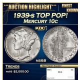 1939-s Mercury Dime TOP POP! 10c ms68 SEGS