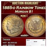 1885-o Morgan Dollar Rainbow Toned $1 ms66+ SEGS