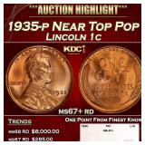 1935-p Lincoln Cent Near Top Pop 1c ms67+ rd SEGS