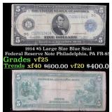1914 $5 Large Size Blue Seal Federal Reserve Note
