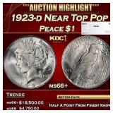 1923-d Peace Dollar Near Top Pop $1 ms66+ SEGS