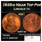 1935-d Lincoln Cent Near Top Pop 1c ms67 rd SEGS