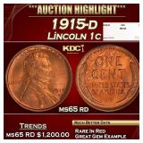 1915-d Lincoln Cent 1c ms65 rd SEGS