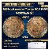 1881-o Morgan Dollar Rainbow Toned TOP POP! $1 ms6