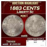 1883 CENTS Liberty Nickel 5c ms65 SEGS