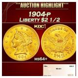 1904-p Gold Liberty Quarter Eagle $2 1/2 ms64+ SEG