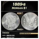1889-s Morgan Dollar $1 Grades ms63+