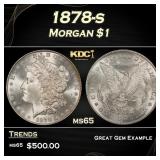1878-s Morgan Dollar $1 Grades ms65