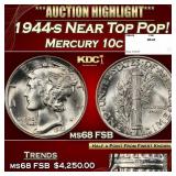 1944-s Mercury Dime Near Top Pop! 10c ms68 FSB SEG