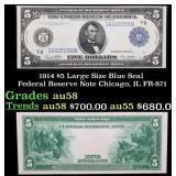 1914 $5 Large Size Blue Seal Federal Reserve Note