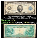 1914 $5 Large Size Blue Seal Federal Reserve Note