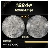 1884-p Morgan Dollar $1 Grades ms66