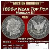 1896-p Morgan Dollar Near Top Pop $1 ms66+ DMPL SE