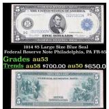 1914 $5 Large Size Blue Seal Federal Reserve Note