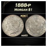 1888-p Morgan Dollar $1 Grades ms63